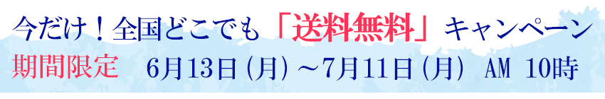今だけ全国どこでも「送料無料」キャンペーン