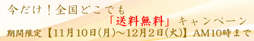 今だけ全国どこでも「送料無料」キャンペーン
