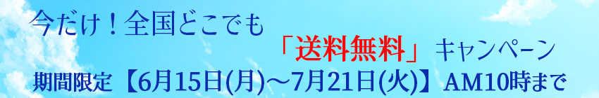 今だけ全国どこでも「送料無料」キャンペーン